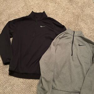 Nike Men's Black and Gray Jackets Dri Fit